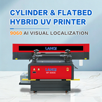 Imprimante UV à plat LANQI MF9060E avec positionnement visuel IA en option, I3200 U1 pour l'impression de logos sur gobelets, cadeaux, artisanat et objets irréguliers
