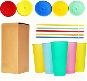 Factory Wholesale Custom Logo 24oz Free Reusable Stadium Plastic Tumblers Magic Cold Color Changing <b>Cups</b> <b>with</b> <b>Lid</b> <b>and</b> <b>Straw</b> - Product Image 3