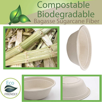 Groothandel Biologisch afbreekbare Wegwerp 100% Bagasse Waterdichte Oliebestendige Thanksgiving Soep- & Noedelkommen 950ml/32oz Wit en Bruin