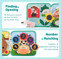 Nouveau livre d'activités pour bébés, fait à la main, livre silencieux pour tout-petits - Activités sensorielles, cadeau pour garçons et filles