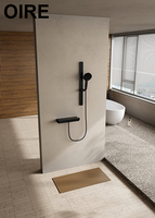 Nouvel Arrivage Ensemble de Douche Thermostatique Noir Oire pour Salle de Bain avec Barre Coulissante et Fonction Pluie