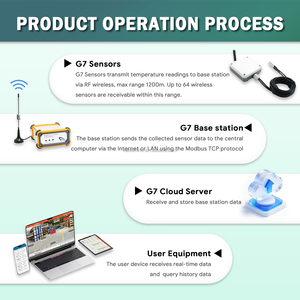 Capteur de température pour la logistique et le stockage, capteurs IoT, terminal de surveillance sans fil, capteur de température double sans fil - Product Image 4