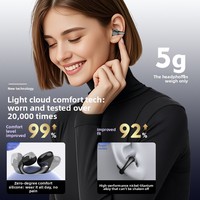 Auriculares Inalámbricos con Clip para Oreja 5.4, Resistentes al Agua IPX6, Control por Voz, Deportivos, para Correr, Pantalla Digital, Baja Latencia