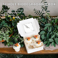 Boîte à gâteau en carton noir XJH avec poignée, fenêtre, logo imprimé en relief avec revêtement UV, boîte en carton auto-élevante recyclable, type tiroir