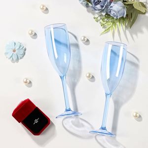 Light Blue Acrylic Champagne Flutes Shatterproof Plastic Wine <b>Glasses</b> Reusable Toasting Flutes for Outdoor Events Wholesale - Product Image 1