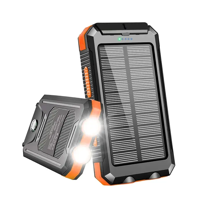 Waterproof Outdoor Solar Battery Rohs Power Bank Supplies 8000 10000mah 20000mah 26800mah 36000mah Solar Panel Portable Charger