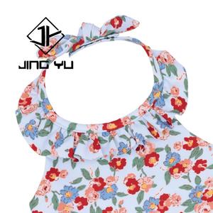 Traje de Baño Profesional Nuevo 2025, Bikini Floral con Cuello Halter para Niñas, Traje de Baño de una Pieza de Poliéster Reciclado Personalizado - Product Image 4