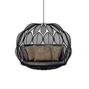 Feuille Tissage Grande Chaise Suspendue Meubles de Terrasse Extérieure <span class=keywords><strong>Double</strong></span> Chaise Suspendue Extérieure pour Hôtel Maison Salon Design - Product Image 1