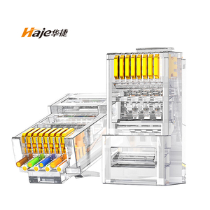 Haje RJ45 tốc độ cao kết nối mạng Ethernet Modular jack cho Cat5 <span class=keywords><strong>Cat6</strong></span> Router chuyển đổi che chắn không được che chở OPT cho tốc độ cao - Product Image 1
