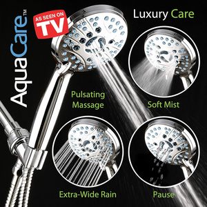 Cabezal de ducha de mano de 8 modos de alta presión <span class=keywords><strong>AquaCare</strong></span>-boquillas antiobstrucción, lavado a presión incorporado para limpiar la bañera de acero inoxidable - Product Image 3