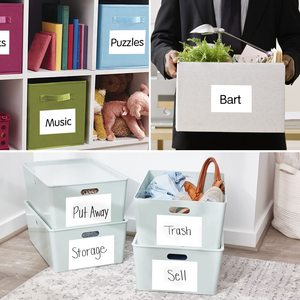 150Pcs 6X4 Inch Matte White Removable Storage <b>Bin</b> <b>Labels</b> Tear Resistant No Residue Blank Stickers For Home School Business Use - Product Image 2