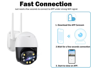 กล้องวงจรปิด PTZ 5MP สำหรับบ้าน กันน้ำ IP66 ตรวจจับความเคลื่อนไหว มองเห็นในเวลากลางคืน ไมโครโฟนในตัว เสียงสองทาง กล้องเน็ตเวิร์ค WiFi - Product Image 6