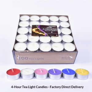 Wholesale Round <b>Tea</b> <b>Lights</b> Candles Home <b>Lights</b> 100 PCS 4 Hours Unscented <b>Tea</b> <b>Light</b> Candles - Product Image 1