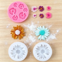 Wiederverwendbare Hitzebeständige Spülmaschinenfeste DIY Fondant Kuchen Backform Gänseblümchen Sonnenblume Silikonform für Kuchendekoration
