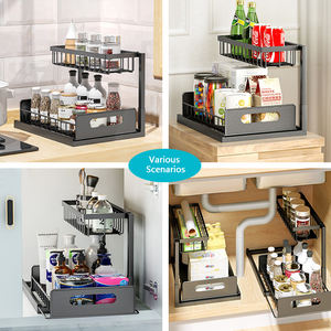 Organizador <span class=keywords><strong>debajo</strong></span> <span class=keywords><strong>del</strong></span> fregadero, estante extraíble <span class=keywords><strong>para</strong></span> armario, estante deslizante de 2 niveles, estantes de almacenamiento <span class=keywords><strong>debajo</strong></span> <span class=keywords><strong>del</strong></span> fregadero, almacenamiento <span class=keywords><strong>para</strong></span> cocina y baño - Product Image 3