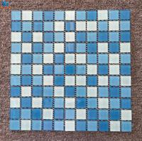 Carreaux de mosaïque en céramique bleu et blanc de qualité supérieure 300x300mm en porcelaine de Foshan pour mur de salle de bain, piscine, carreaux de sol 30x30