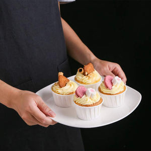 Ensemble d'assiettes à dîner carrées, noir et blanc, vaisselle en mélamine, pour Restaurant, 6 pièces - Product Image 2