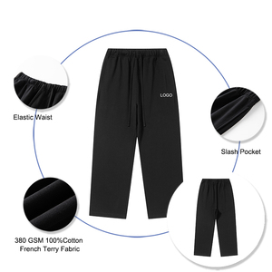 <span class=keywords><strong>Pantaloni</strong></span> <span class=keywords><strong>Tuta</strong></span> Personalizzati <span class=keywords><strong>con</strong></span> Logo, Design Ampio, Vita Elastica, Gamba Dritta, in Cotone French Terry 380gsm - Product Image 2