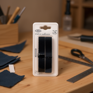 Nastro Adesivo in Velcro Ilan 2x70Cm Nero, Strisce a Strappo per Artigianato e Riparazioni - Product Image 3