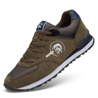 Chaussures de sport décontractées pour hommes en daim et cuir véritable, respirantes, avec semelle extérieure en caoutchouc