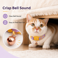 Collier pour chat en gros, mignon, léger, confortable, en PVC, réglable, couleur macaron, avec boucle tête de chat et clochette pour usage quotidien