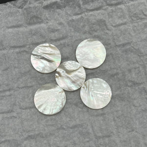 Tùy chỉnh B lớp 30*2.2mm trắng tự nhiên mẹ của ngọc trai tấm tròn đôi phẳng Phụ kiện cho đồ trang sức vỏ đá quý hạt lỏng - Product Image 4