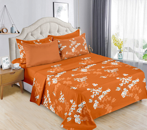 Hot Selling 6pcs Bedding Set Retail Floral Print Cotton Touch Fitted <strong>Sheet</strong> <strong>king</strong> <strong>Size</strong> Bed <strong>Sheet</strong> with Pillowcase 6 Pieces - Product Image 6