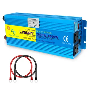 LVYUAN High quality 12v to 110 volt high power 2000w 4000w pure sine wave DC to AC power inverter for travel