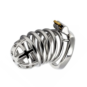 FRRK-68 Jaula de Castidad Masculina de 10 cm, Dispositivo de Abstinencia, Jaula de Castidad BDSM, Candado para Pene, Herramientas Sexuales, Candado de Castidad para Hombres Adultos - Product Image 6
