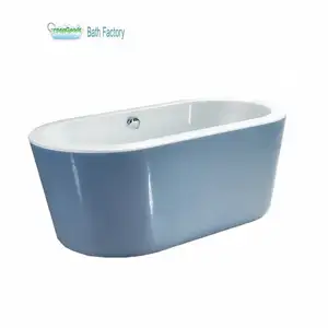 CE浴室高光饰面深浸泡淋浴浴缸角落排水位置灰色额外玻璃纤维丙烯酸独立式浴缸