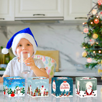Ensemble de boîtes cadeaux en papier pliables de Noël transfrontalières en gros, boîte cadeau en carton rigide pour collations, pommes, bonbons
