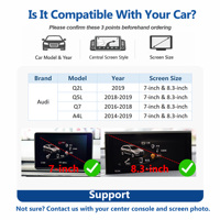 Kits sans fil Apple CarPlay Android Auto pour Audi Lecteur vidéo Android pour voiture A4L Q7 Q2L Q5L MMI MIB MIB2 7 pouces