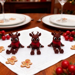 เครื่องประดับตั้งโต๊ะรูปกวางเรนเดียร์ทำจากพลาสติกลาย3D - Product Image 3