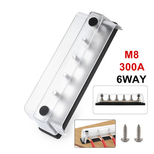 CNSPEED บัสบาร์ DC 6 ทาง M8 300A บล็อกขั้วต่อฉนวนไนลอนสำหรับรถยอชท์ RV - Product Image 1