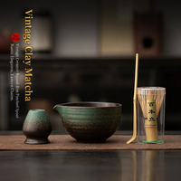 Ensemble de thé matcha japonais 550 ml, bol en céramique, fouet en bambou Chasen, Chashaku, vente en gros, fournisseur OEM ODM pour hôtels et restaurants