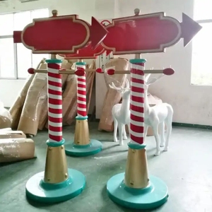 Ensemble <span class=keywords><strong>de</strong></span> ballons à air chaud en fibre <span class=keywords><strong>de</strong></span> verre personnalisés pour usage commercial, grandes sucettes géantes en forme <span class=keywords><strong>de</strong></span> canne à sucre, décorations <span class=keywords><strong>de</strong></span> Noël d'extérieur avec éclairage - Product Image 4
