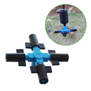 Four Outlet Fogger Mister Water Sprinkler for Garden Irrigation Drip Watering 360 Degree Sprinkling Jet