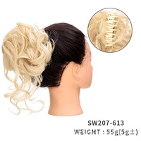 Extensions de cheveux synthétiques à pince pour queue de cheval, chignon désordonné pour femme