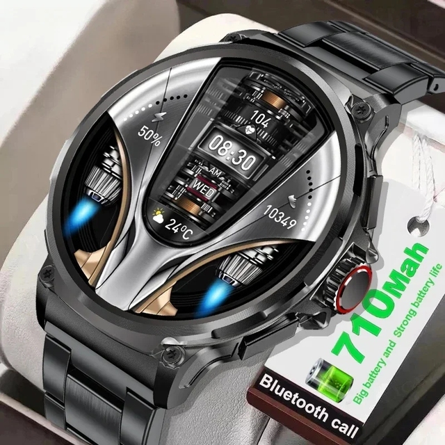 For BW0657 IP67 710mAh 10 Days Battery Life Men's Sports Fitness Tracker Smart Watch Alloy Case Magnetic Charging Voice