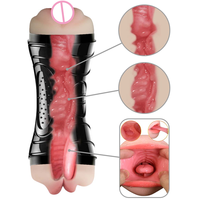 Hercules avion tasse Double tête électrique Vibration Oral Anal Double Acupoint mâle masturbateur adulte sexe étanche réaliste