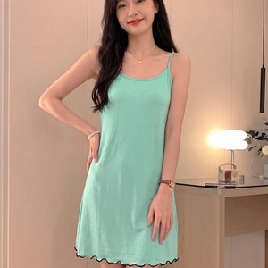 Camicia da <span class=keywords><strong>Notte</strong></span> Estiva Economica da Donna, Pigiama Tinta Unita, T-shirt, Gonne, Abbigliamento da <span class=keywords><strong>Notte</strong></span> Sottile, Morbido, Sexy, per Casa - Product Image 2