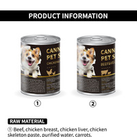 FAENBEI Friandises en conserve pour chiens, Alimentation humide pour chiens, Mousse nutritive, Pâte de viande, Bœuf et poulet en conserve, Vente en gros 375g