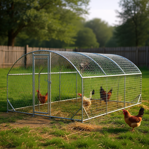 Gallinero metálico D0100X32HU6 de 26'x9'x6' con entrada, jaula para aves de corral para uso en exteriores, patio trasero o granja, fácil de operar. - Product Image 2