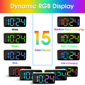 Oem 24-Giờ Đa Chức Năng Thông Minh LED Đồng Hồ Báo Thức Với USB Sạc Neon Thiết Kế Cho Phòng Ngủ Văn Phòng Phòng Khách & Nhà Sử Dụng - Product Image 3