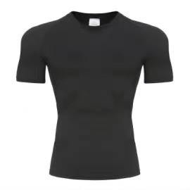 2025 पुरुषों की ग्रीष्मकालीन सक्रिय शीर्ष सांस लेने योग्य त्वरित-सुखाने वाली फिटनेस प्रशिक्षण के लिए लोचदार रैश गार्ड पहनते हैं। - Product Image 3