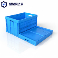 Caisse de rangement en plastique pliable et empilable HUADING 600*400*345mm en PP vierge, couleur personnalisée, pour présentation de marques en vente au détail