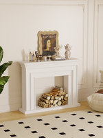 Console d'entrée/salon de style français vintage avec foyer décoratif, meuble autoportant pour la maison, avec insert manuel et flammes simulées