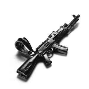 Sous-machines militaires 3d, 1 pièce, <span class=keywords><strong>collier</strong></span> de pistolet de moulage, accessoires pour hommes, ornement de pendentif de fusil d'assaut hip hop - Product Image 6