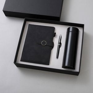 Wholesale Promotional Red Leather Notebook <b>Journal</b> for Gift Custom Diary Thermos Cup Notebook Gift Set With Pen and Water Bottle - Product Image 4