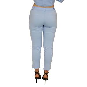 Pantalon pour femme bleu ciel coupe slim longueur courte décontracté - Product Image 3